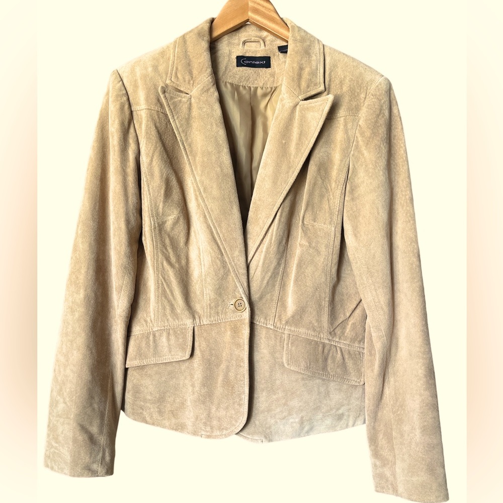 Context leather blazer